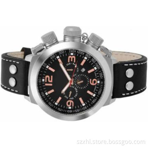 Leather strap diver watch